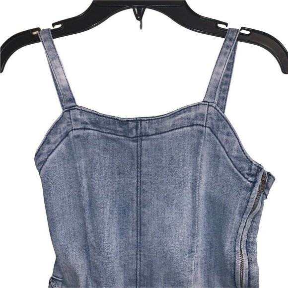 AG Adriano Goldschmied Kids Girl's M Medium Big Hattie Romper Denim Light Wash - Picture 2 of 6